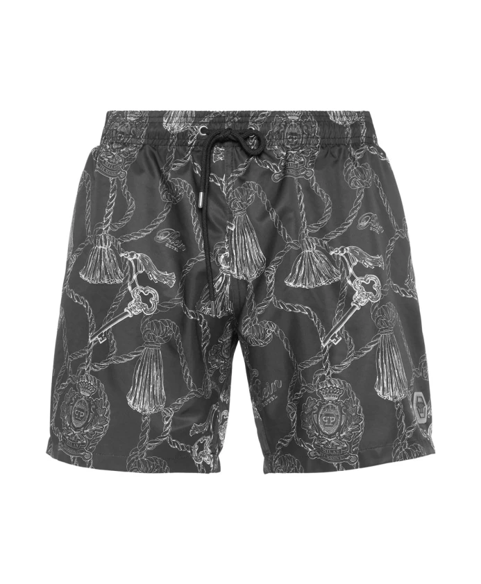 

Мужские плавки темно-синего цвета Philipp Plein, черный