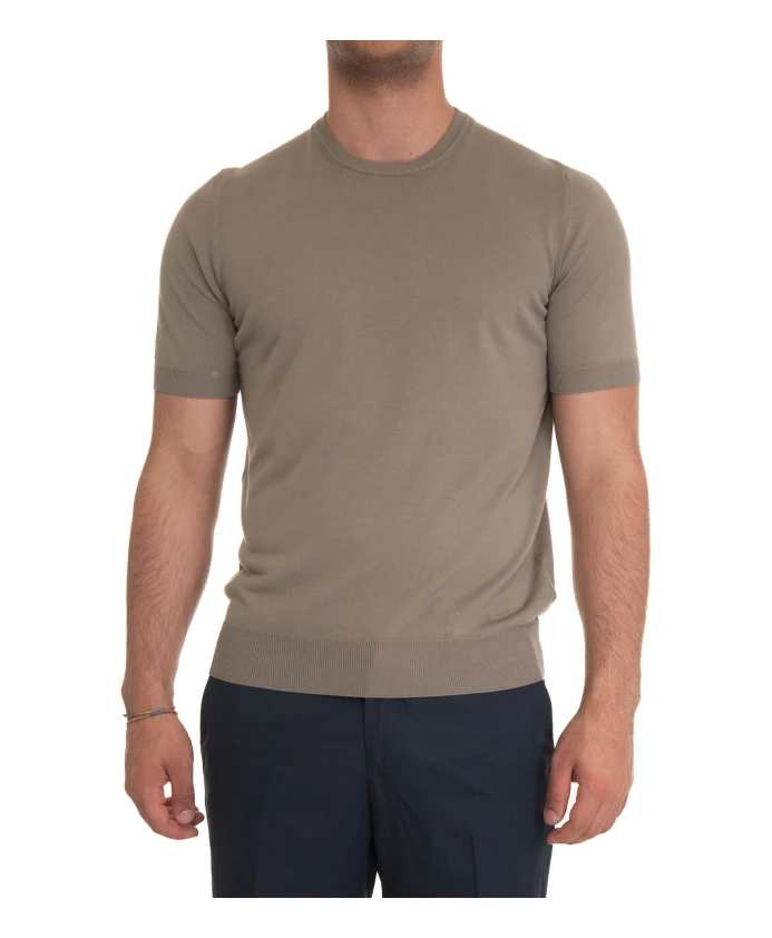 

Простая трикотажная футболка, круглый вырез, стандартный крой. Gran Sasso, коричневый