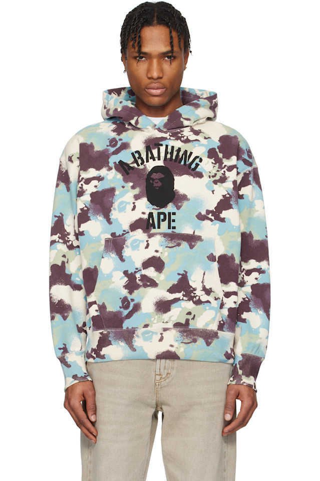 

Камуфляжный худи с картой Bape, мультиколор
