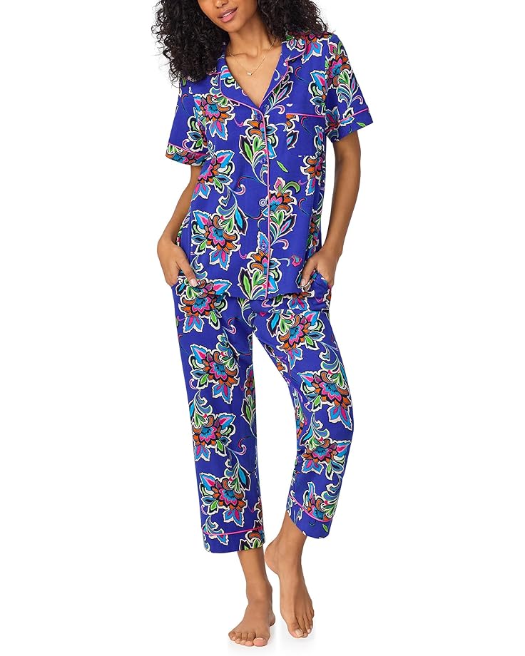 

Пижама Bedhead PJs Bedhead PJs x Trina Turk Long Sleeve Cotton Knit Short Sleeve Pajama Set, цвет Paisley Flower