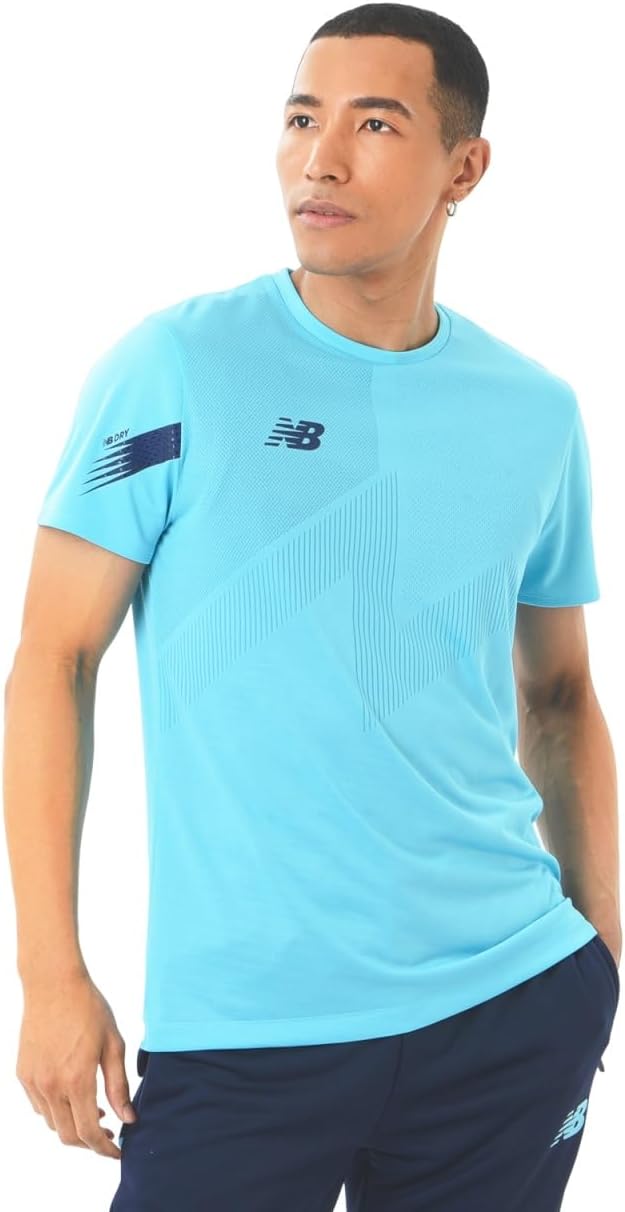 

Мужская футбольная тренировочная футболка New Balance с коротким рукавом и жаккардовым рисунком (MT231437)