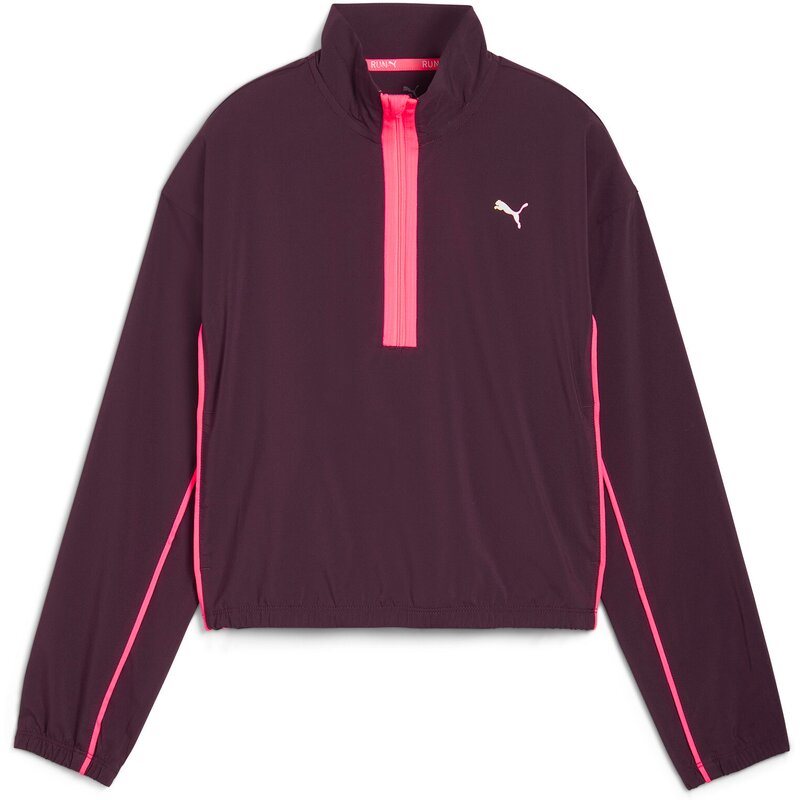 

Куртка для ее моды, тканая, с застежкой-молнией 1/2 Puma, цвет midnight plum-sunset glow