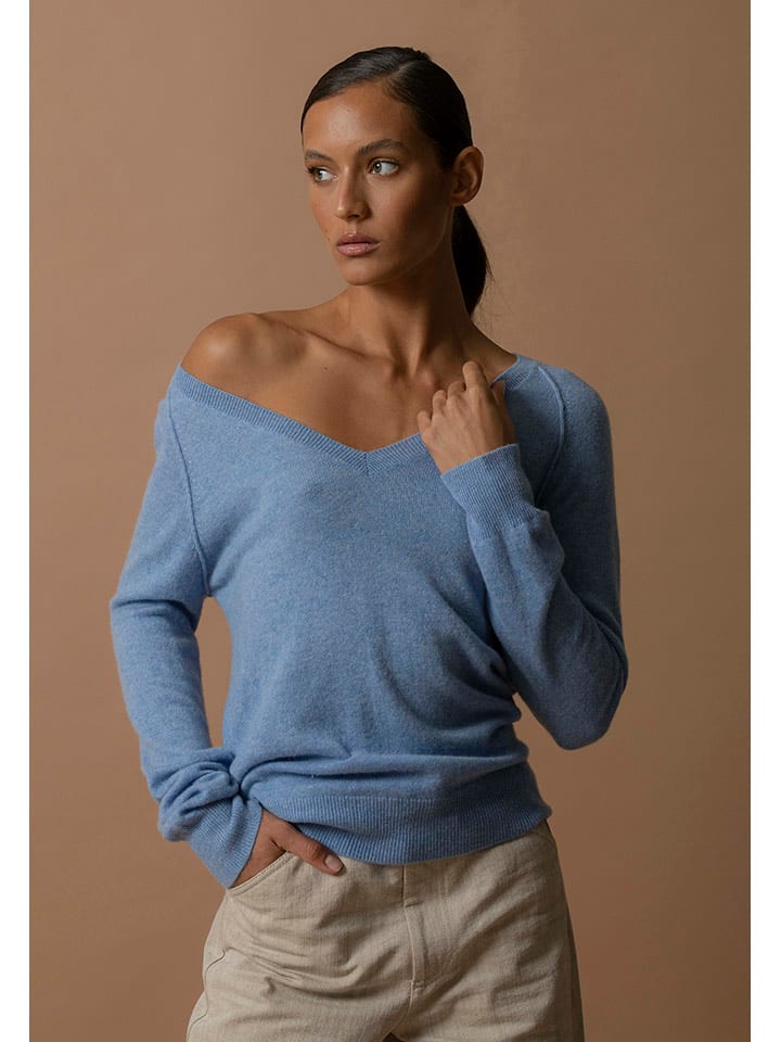 

Perfect Cashmere Кашемировый свитер светло-голубого цвета