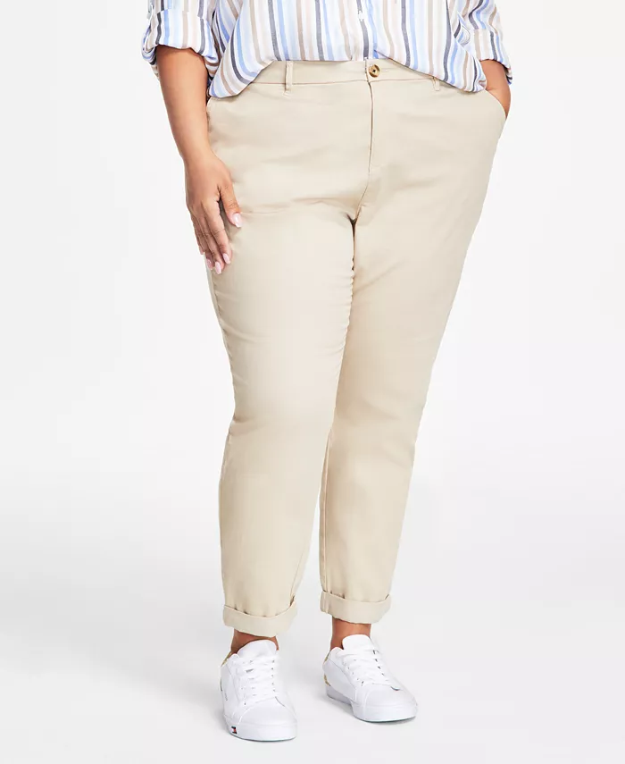 

TH Flex Plus Size Брюки-чинос Hampton Tommy Hilfiger, коричневый/бежевый