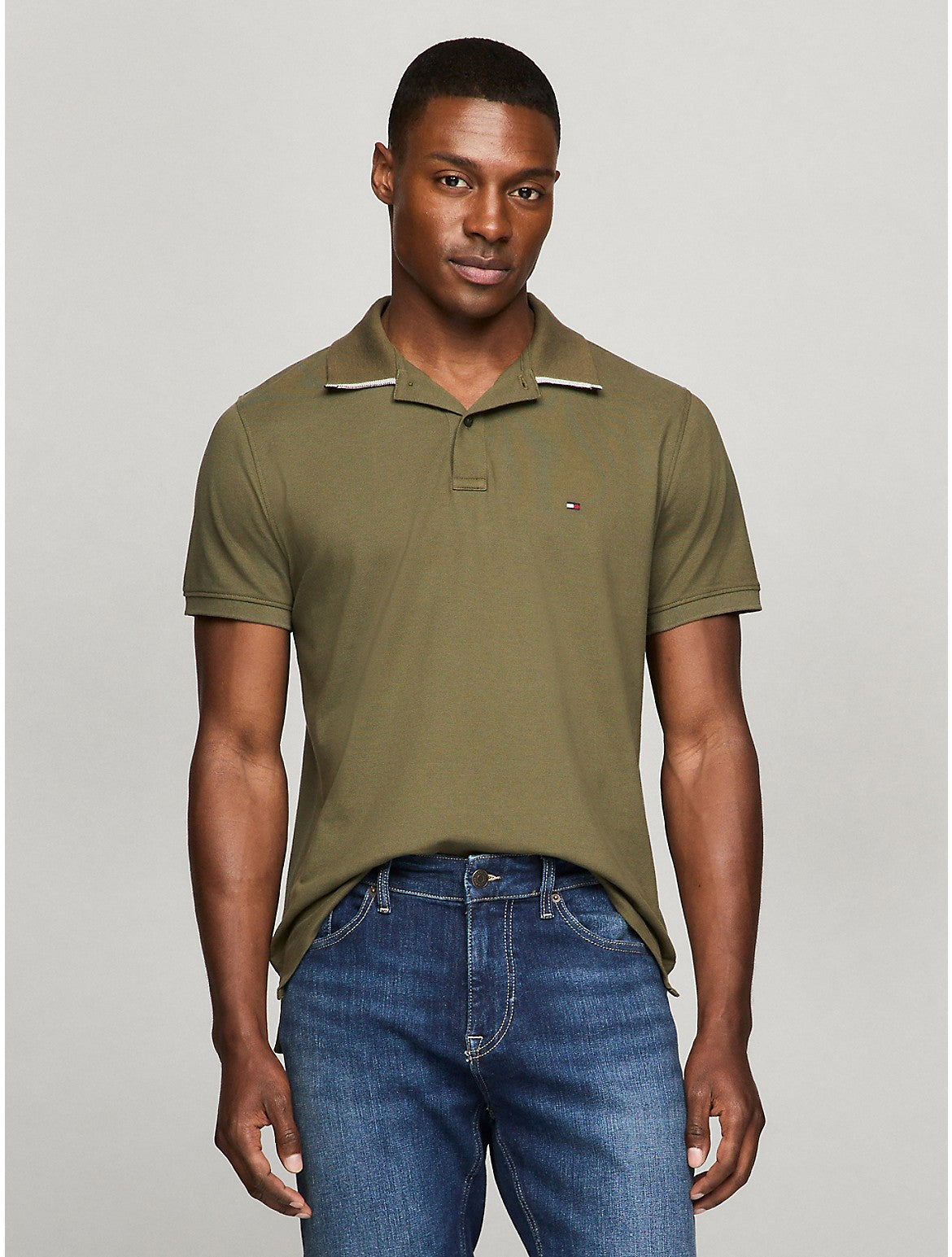 

Мужская рубашка-поло Tommy Hilfiger Under Collar Tipped Regular Fit Polo, хаки