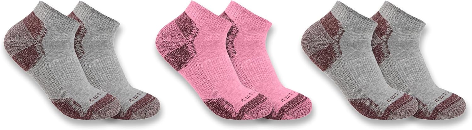 

Carhartt Women's SL2623W Женские носки Midweight Cotton Blend Low Cut 3 пары, Assorted 1