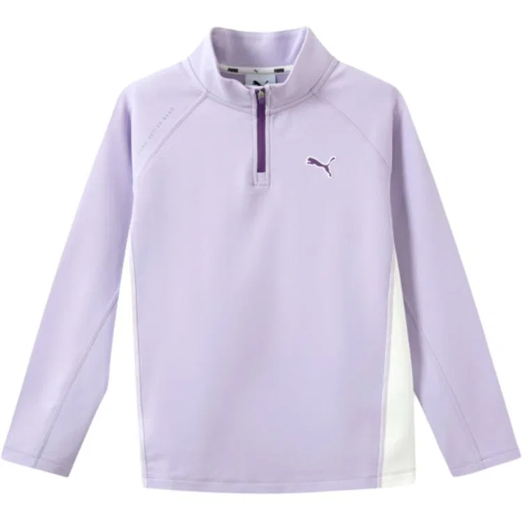 Футболка детская с воротником-стойкой PUMA Pink Purple