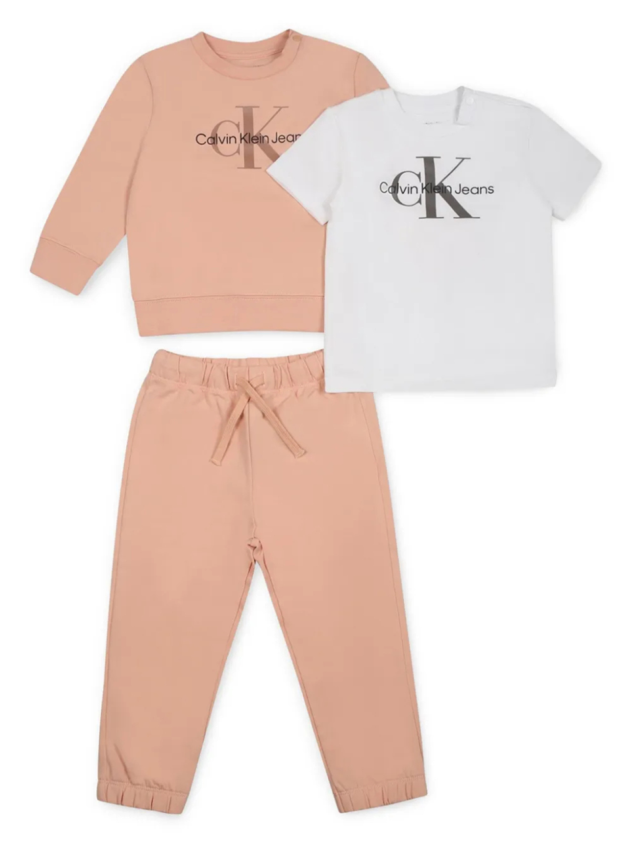 

Спортивный костюм с логотипом Calvin Klein Kids (комплект из трех штук), розовый