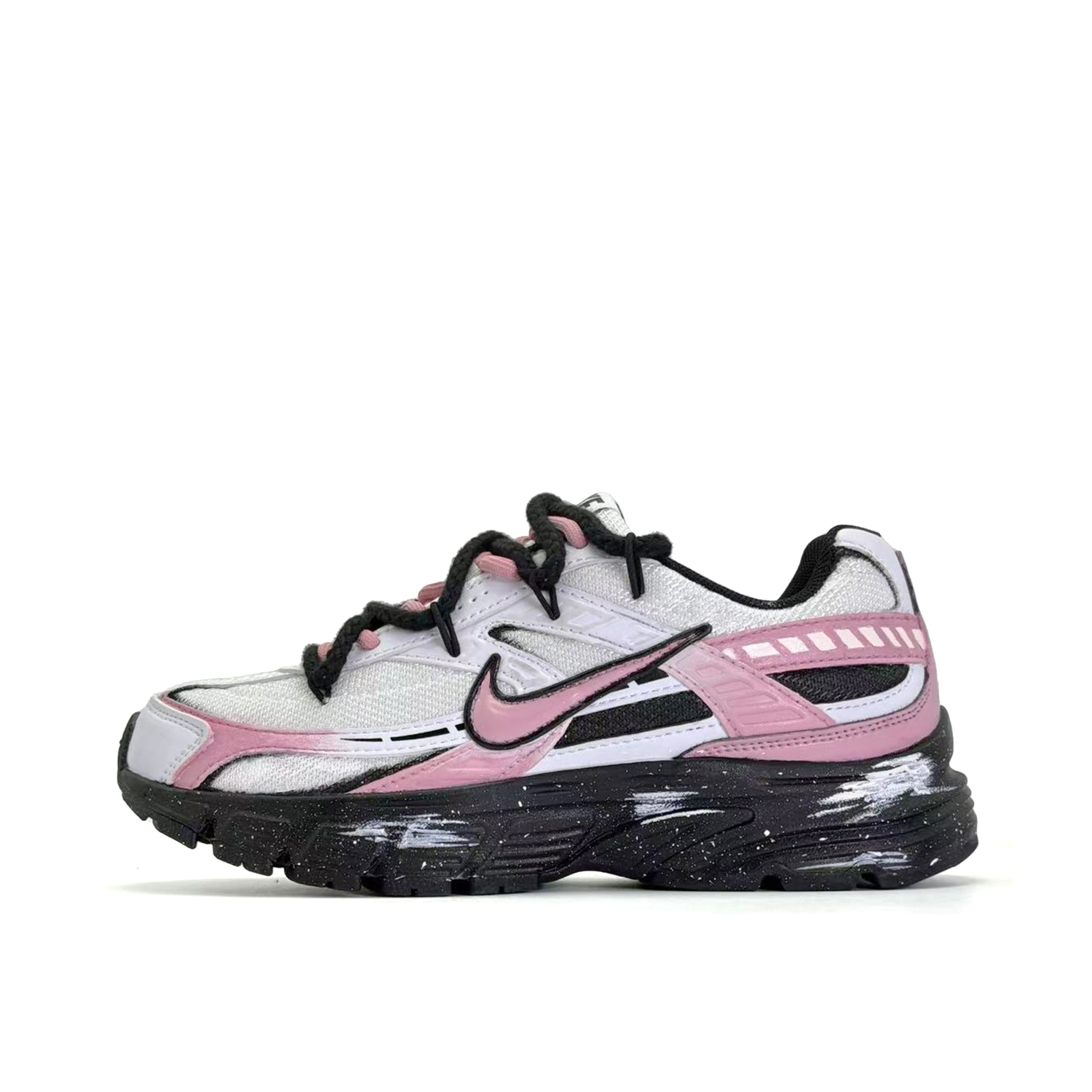 

Nike Инициатор амортизирующие износостойкие дышащие низкие кроссовки для бега унисекс черно-розовые, цвет Black Pink