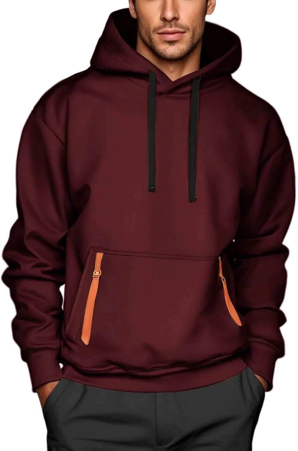 

Мужской худи Big And Tall свободного кроя Vintage с четвертью молнией и карманами MXTPOV