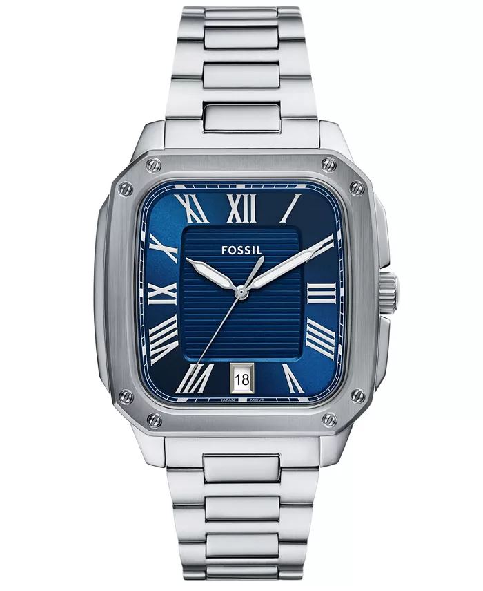 

Мужские часы Crosby Three-Hand Date из нержавеющей стали, 42 мм Fossil