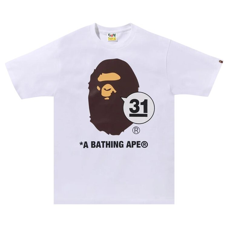 

Футболка BAPE A Bathing Ape 31st Anniv. Ape Head Tee, белый