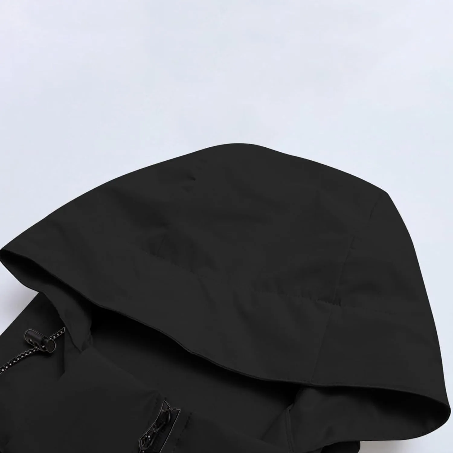 Мужская куртка-ветровка с капюшоном на молнии, легкая, повседневная, свободного кроя, тонкая верхняя одежда для пар с карманом Generic, черный — фото 4
