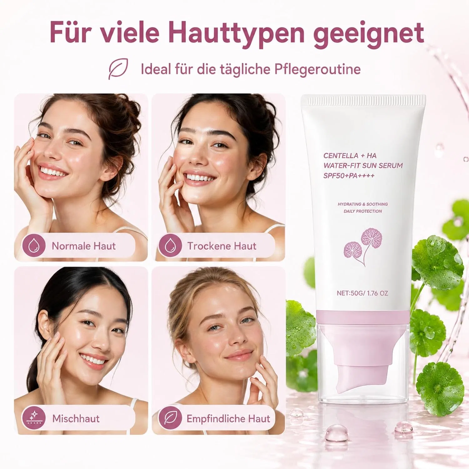 Солнцезащитный крем для лица Centella Asiatica SPF 50 Soleneva — фото 4