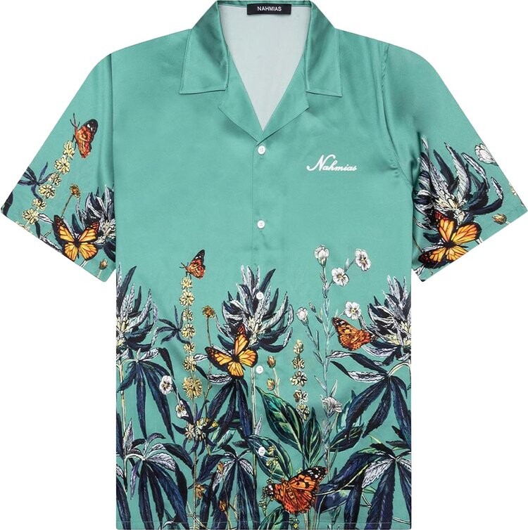 

Рубашка Nahmias Botanical Silk Short-Sleeve 'Ocean', синий