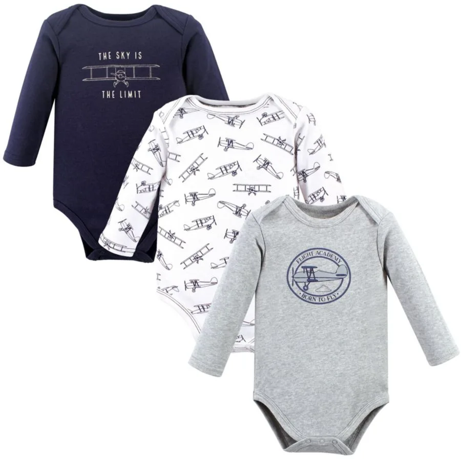 Хлопковые боди с длинными рукавами, комплект из 3 штук Hudson Baby, Aviation