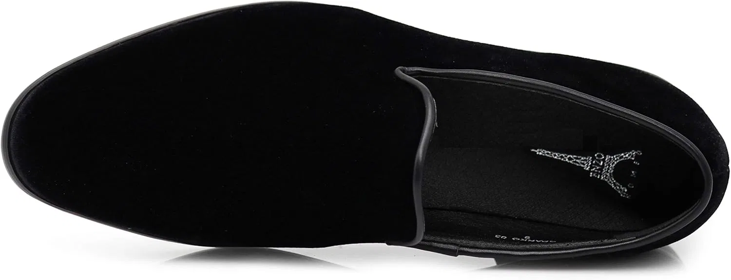 Винтажные однотонные бархатные лоферы Enzo Romeo Hombres, 3-Black — фото 4