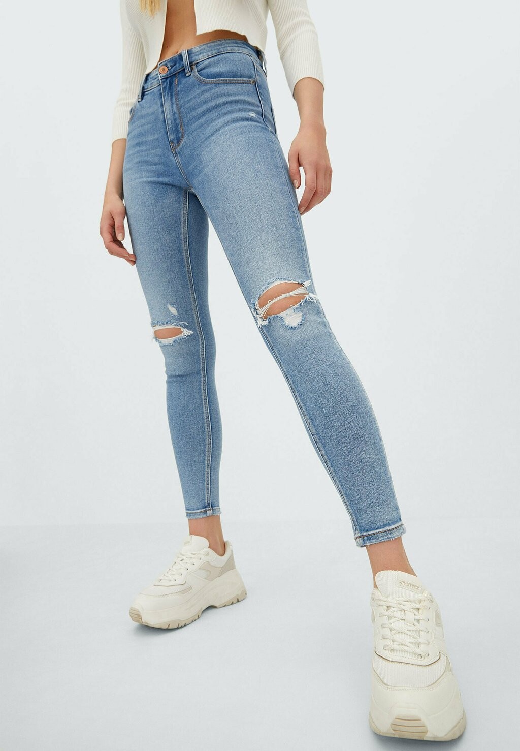 

Джинсы Skinny Fit Stradivarius, синий