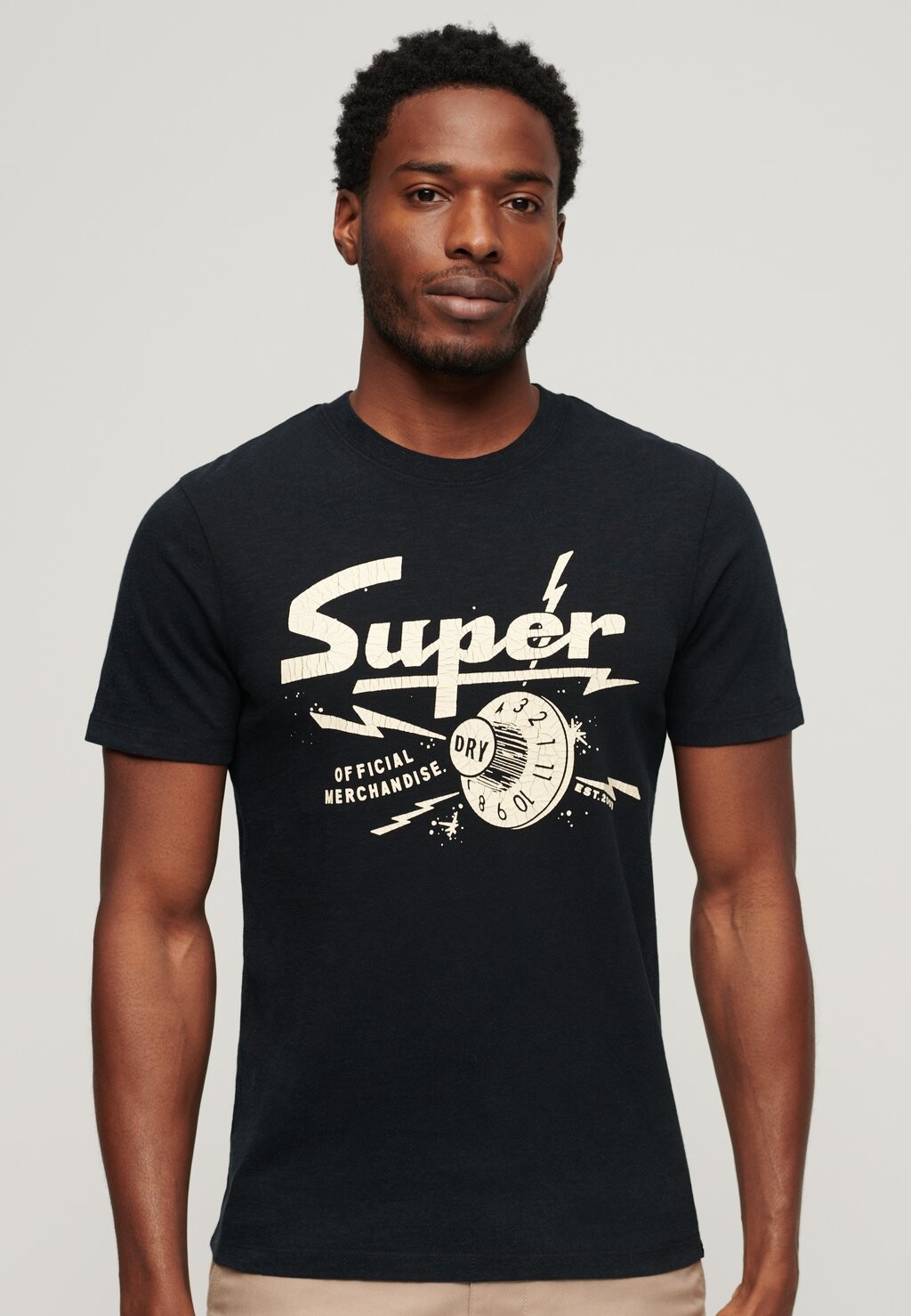 

Футболка с принтом RETRO ROCKER GRAPHIC Superdry, цвет jet black