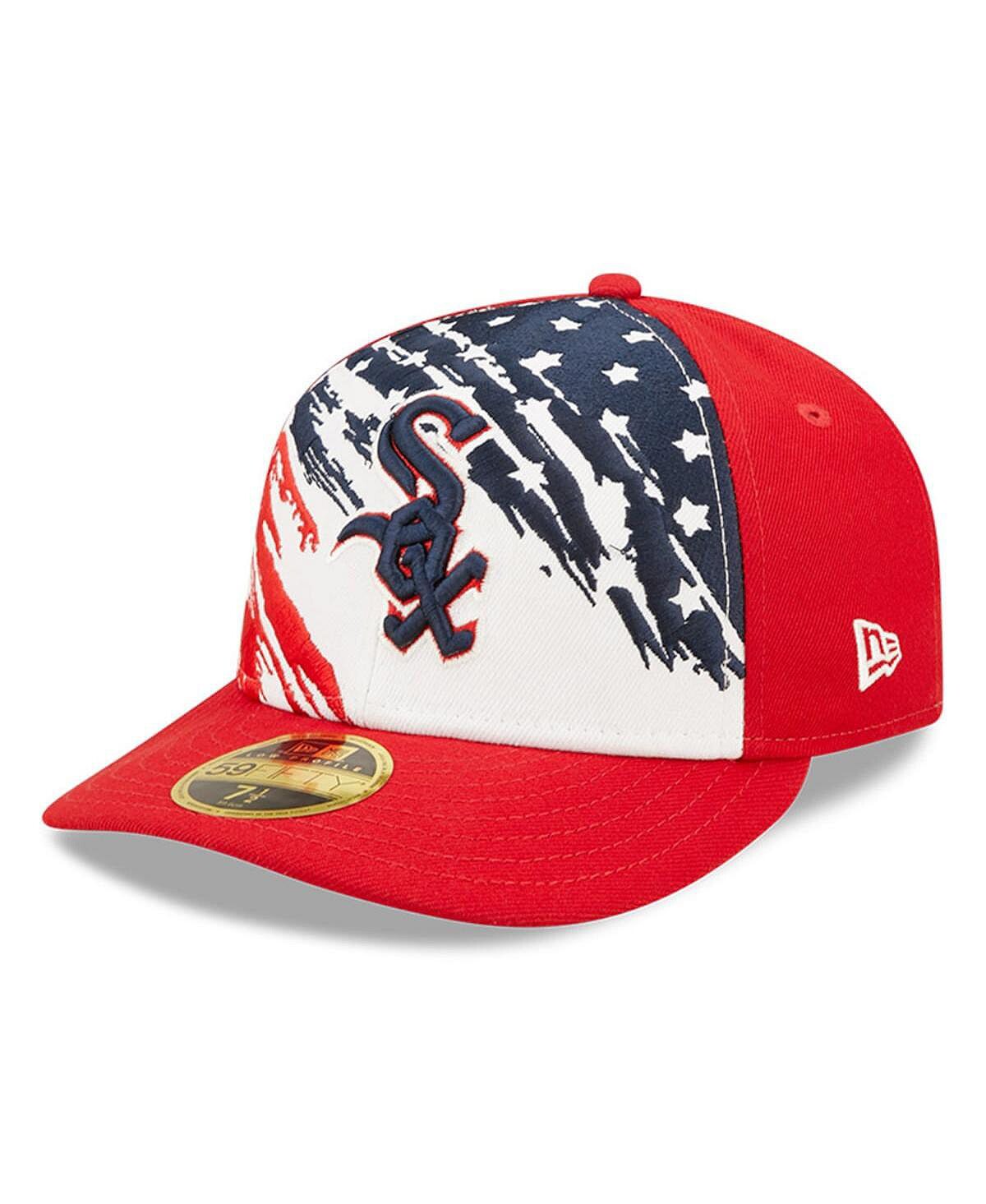 

Мужская низкопрофильная шляпа Red Chicago White Sox 2022, 4 июля, 59FIFTY, облегающая шляпа New Era