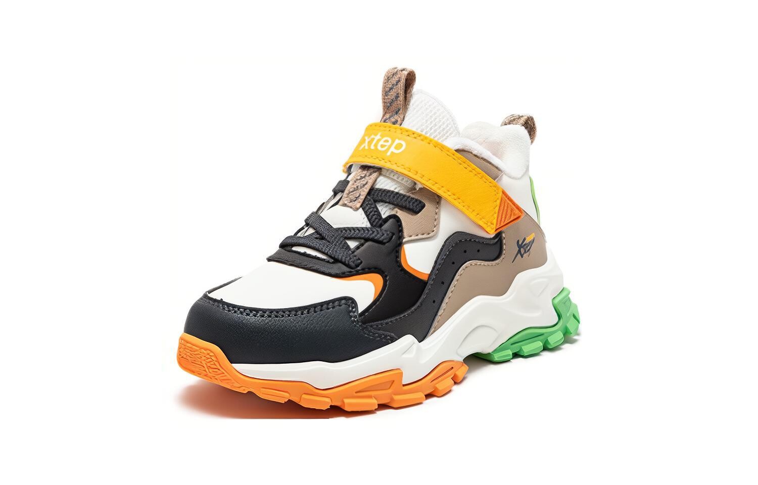 Кроссовки XTEP Kids Lifestyle Shoes PS Low-top Black/New White/Tropical Yellow, черный/белый/желтый — фото 2