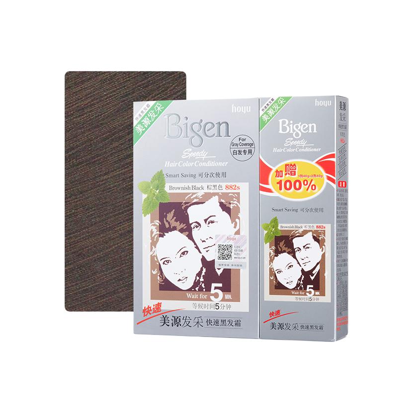 Стойкая крем-краска для волос Bigen Speedy Hair Color Conditioner 881S, натуральный черный — фото 4