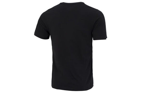 Футболка Men's adidas neo Solid Color Stripe Logo Athleisure Casual Sports Round Neck Short Sleeve Black T-Shirt, черный — фото 2