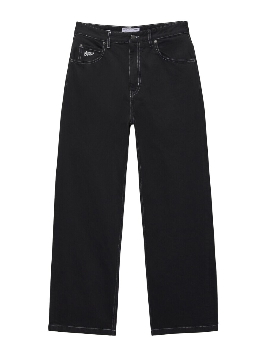 

Свободные джинсы Pull&Bear, черный деним