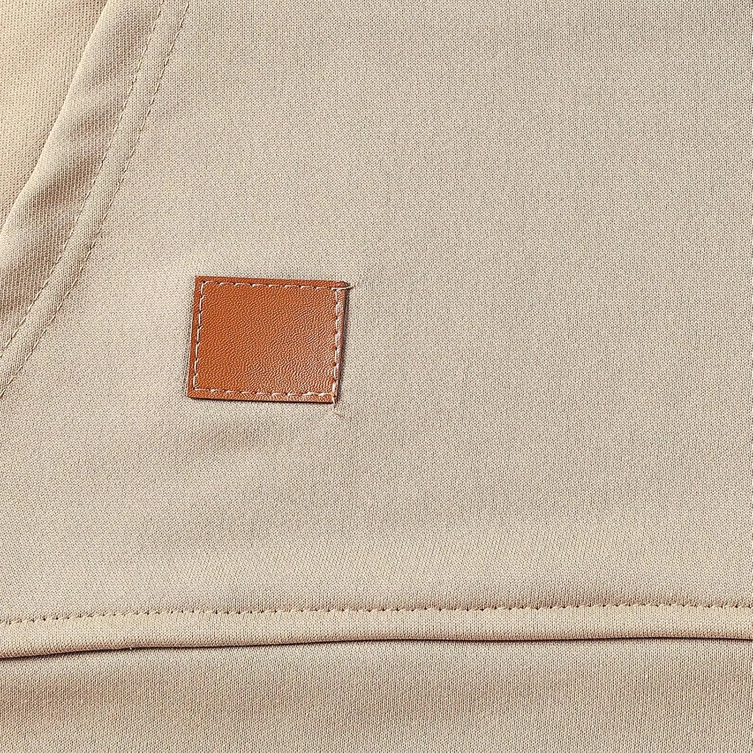 Мужская худи с капюшоном, на молнии, с карманами, Khaki — фото 4