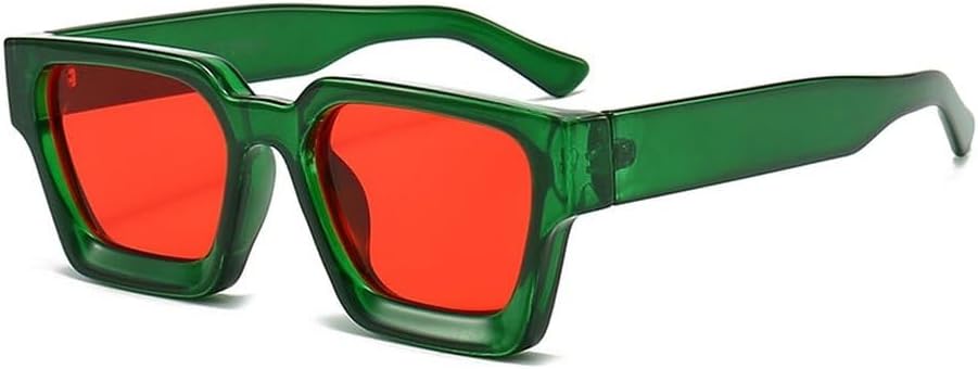 

Популярные женские прямоугольные солнцезащитные очки в стиле ретро, ​​мужские тонированные очки в стиле ретро, ​​флуоресцентные однотонные очки конфетного цвета GHVWYX, Green Red