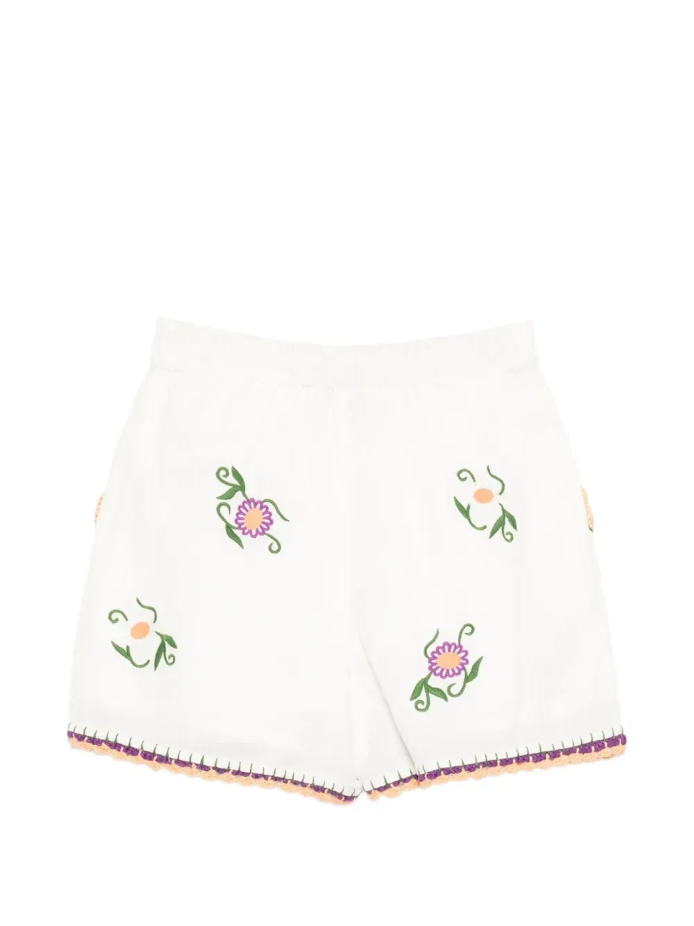 Шорты с цветочной вышивкой Stella McCartney Kids, белый — фото 2