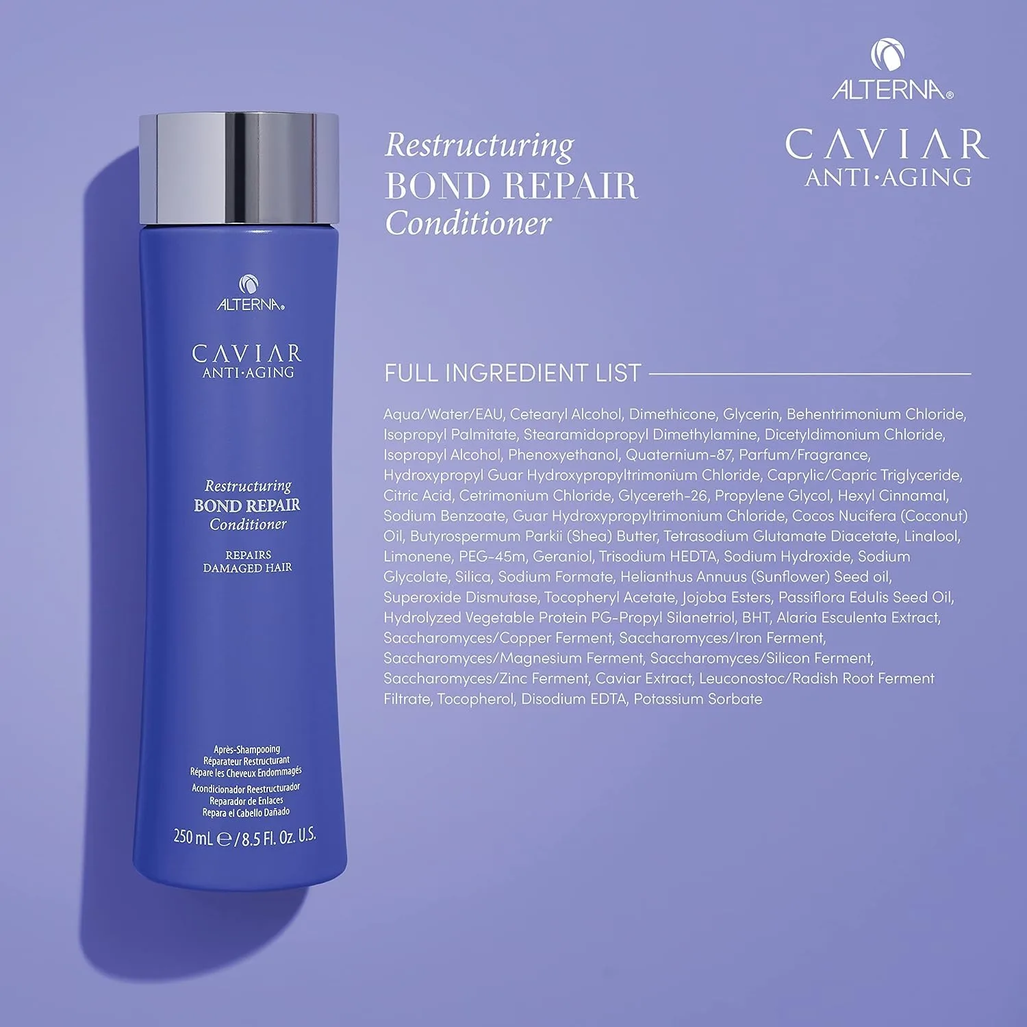 Alterna CAVIAR Anti-Aging Restructuring Bond Repair Conditioner для ломких, поврежденных и секущихся волос, восстанавливает, укрепляет и защищает, без сульфатов — фото 4