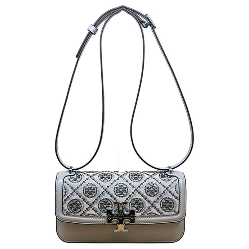 

TORY BURCH Сумка через плечо Eleanor Cotton Small для женщин, серый