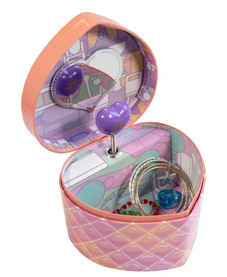 Музыкальная шкатулка для украшений Polly Pocket в форме сердца Mele & Co, персиковый — фото 3