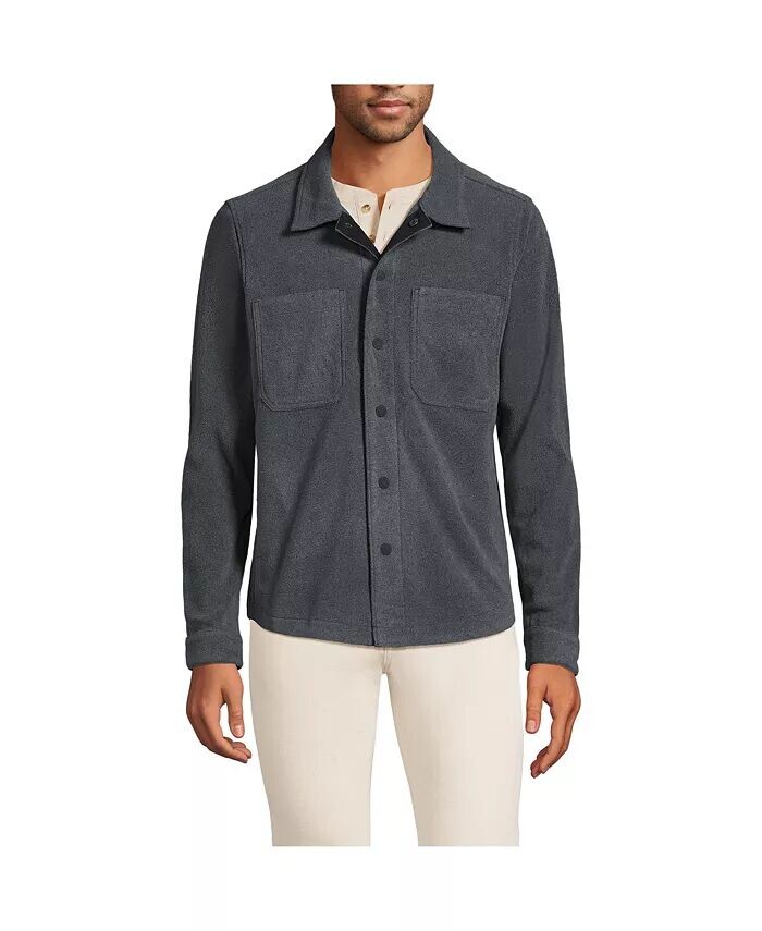 

Мужская флисовая куртка-рубашка для любой погоды Lands' End, черный