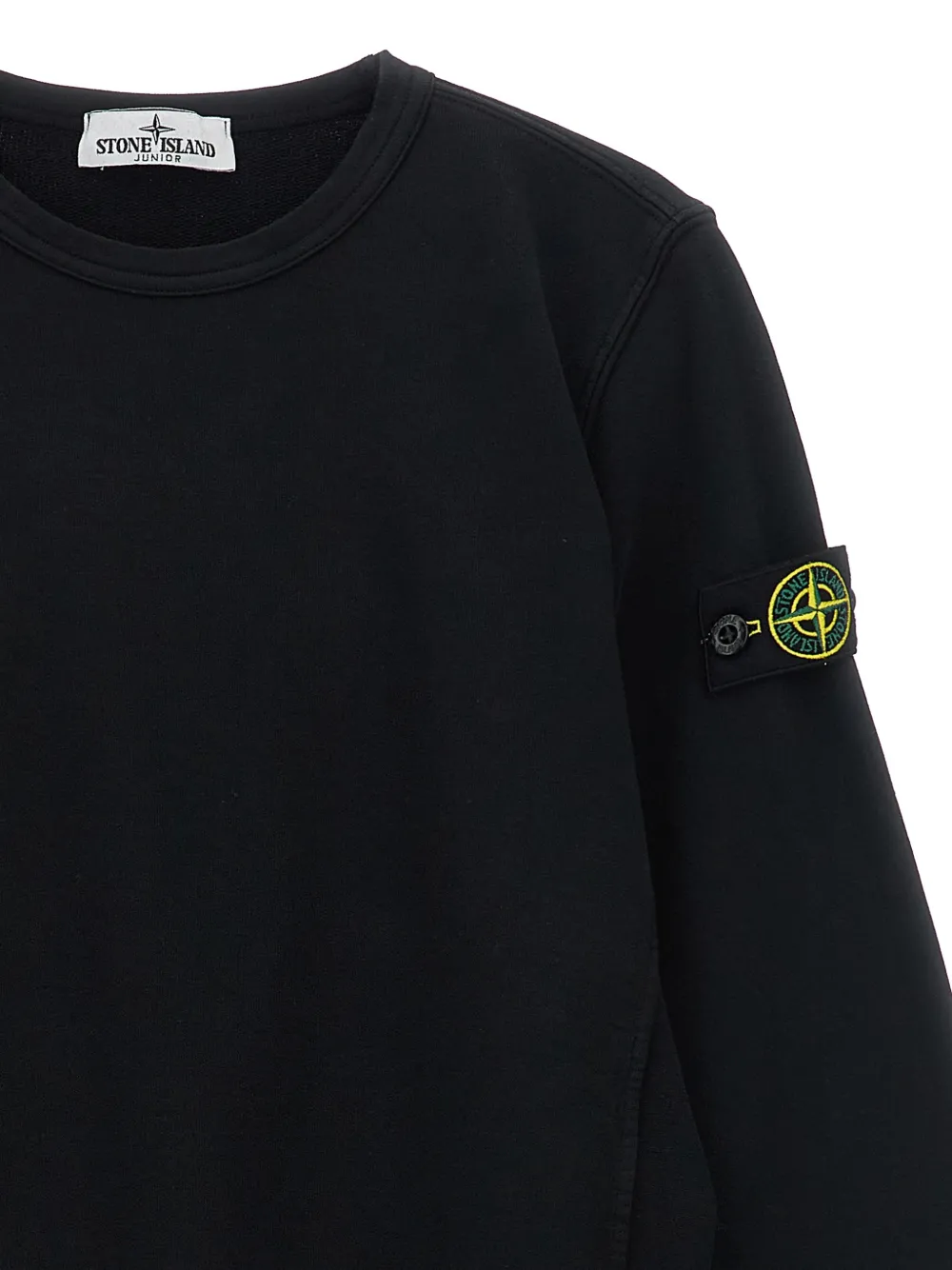 Свитер с логотипом-нашивкой Stone Island Junior, черный — фото 3