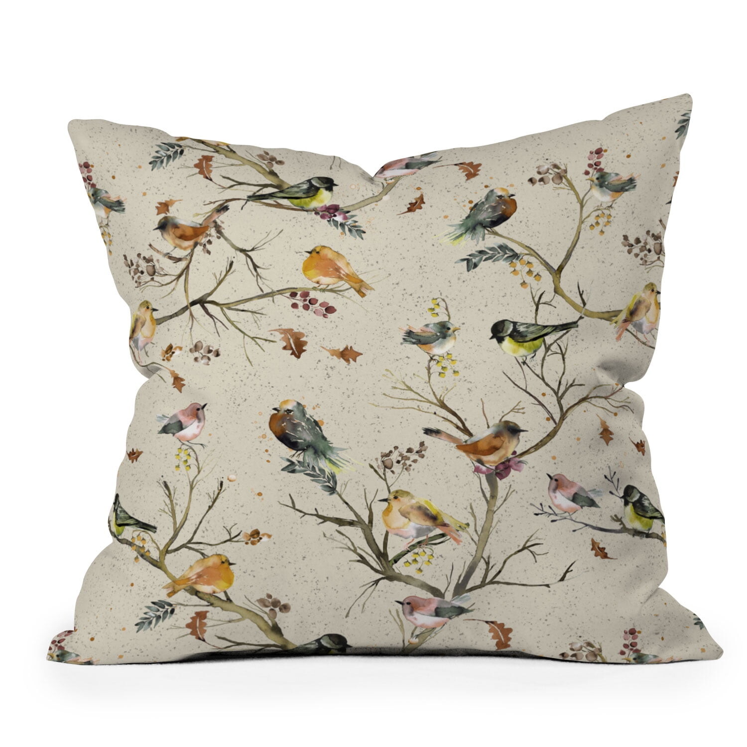 

Подушка Society6 Birds Tree Classic Cottage Ninola Design, бежевый
