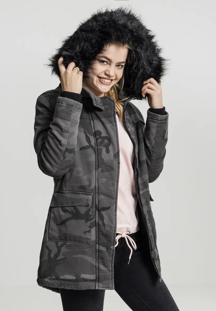 

Парка URBAN CLASSICS " Urban Classics Ladies Overdyed Camo Parka" (1 шт.), с капюшоном, цвет Darkcamo