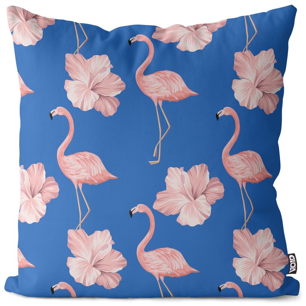 

VOID Flamingos Летний чехол для подушки из гибискуса Полиэстер Водонепроницаемая подушка для улицы и дома Размер: 80 x 80 см