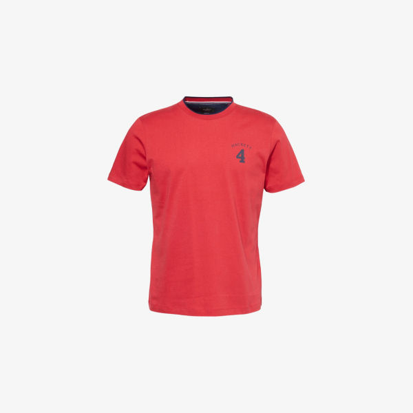

Футболка из хлопкового джерси Heritage number с коротким рукавом Hackett, красный