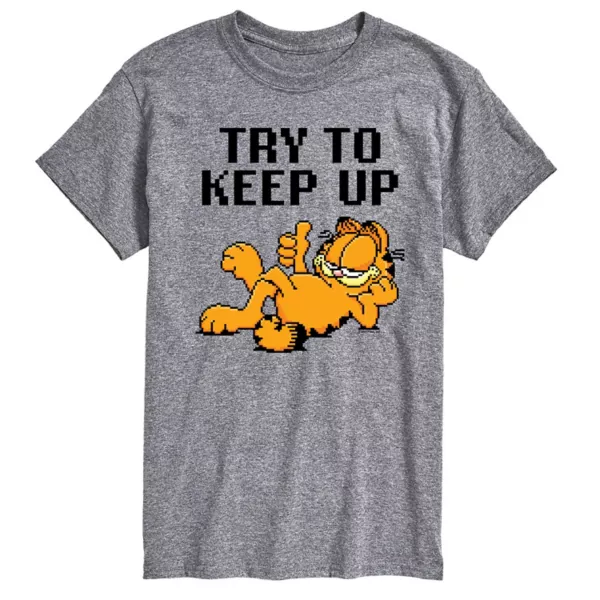 

Мужская футболка Garfield "Постарайся не отставать" Licensed Character, серый