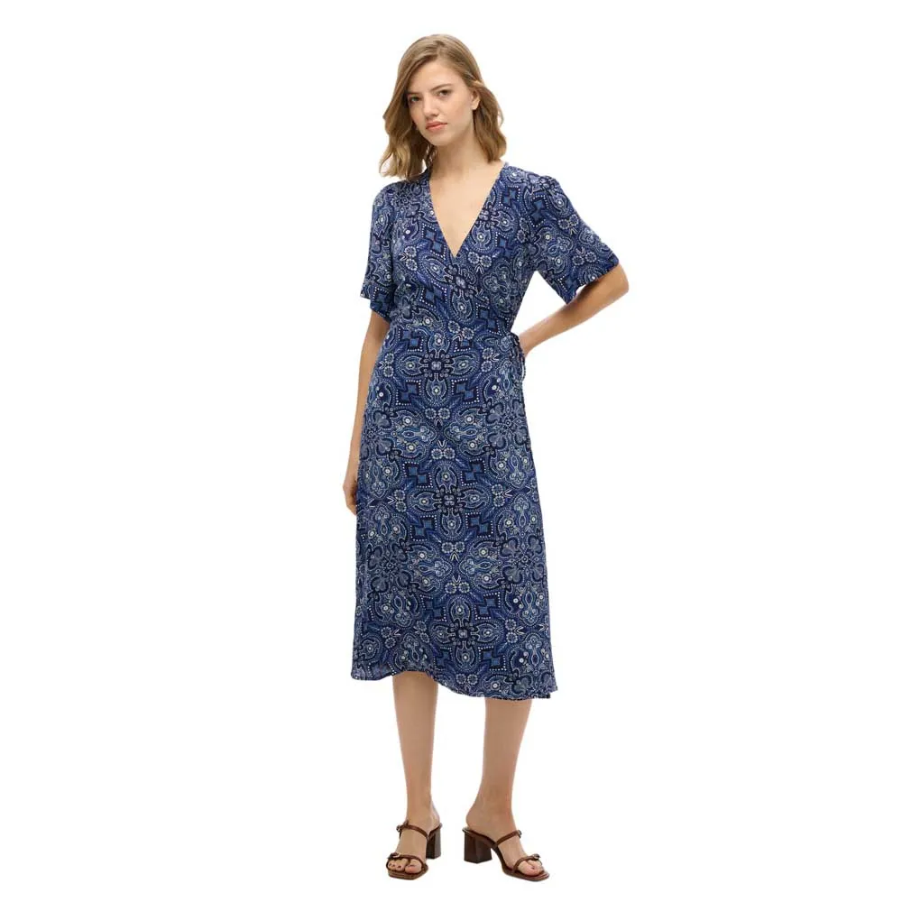 

Платье Superdry Printed Wrap, синий