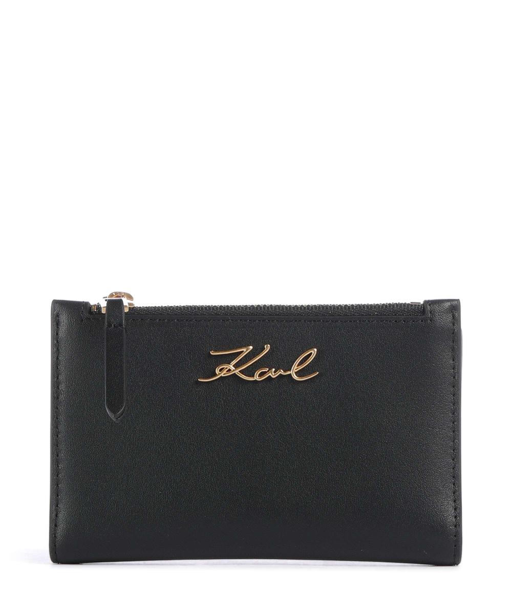 

Кошелек K/Signature из мелкозернистой яловой кожи. Karl Lagerfeld, черный