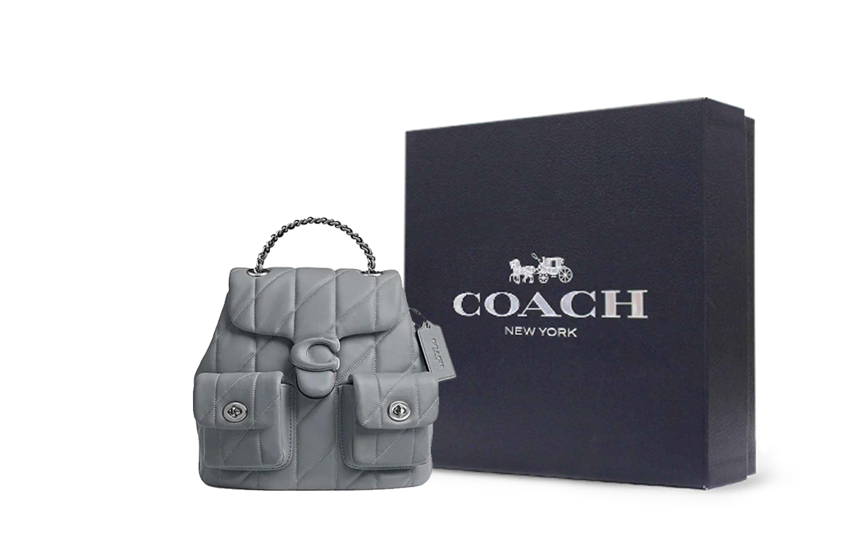 

Сумка-рюкзак из овчины Tabby Trumpets для женщин серо-голубой COACH