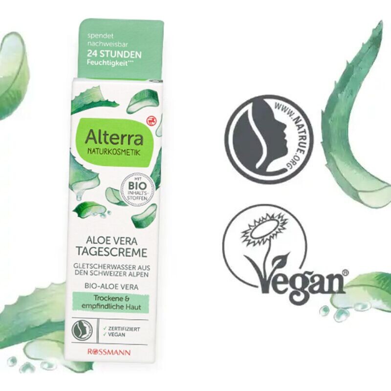 Крем для лица Alterra NATURKOSMETIK — Дневной с органическим алоэ вера и ледниковой водой, 50 мл — фото 3
