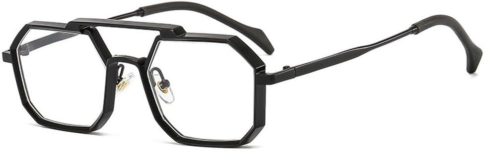 

Ретро-металлические панк-солнцезащитные очки в форме многоугольника и квадрата для женщин, модные, с прозрачными линзами, защита от УФ-излучения UV400, мужские, красные и желтые SKFGNX, Black Clear