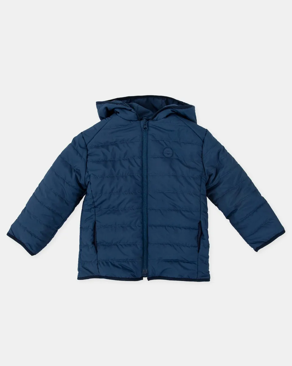 

Детский пуховик с голубым капюшоном Tutto Piccolo