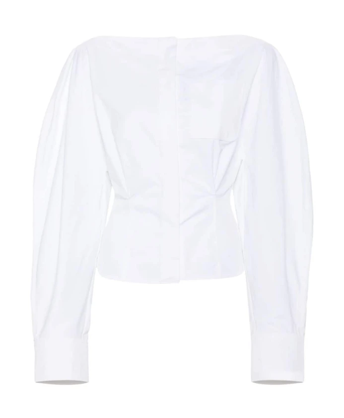

Топ из поплина с вырезом лодочкой Jacquemus, белый