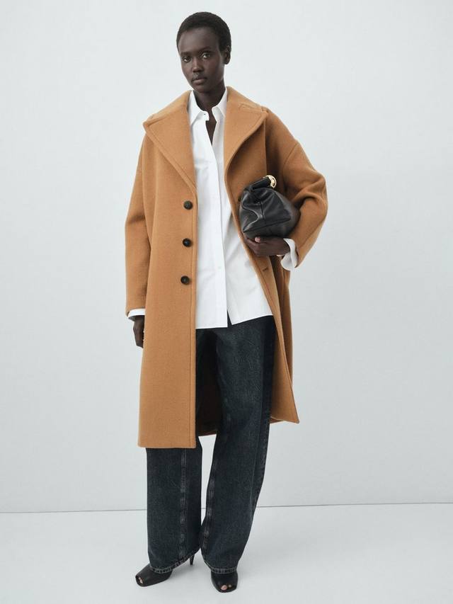 

Теплое пальто из шерсти Love Wool Mango, Brown