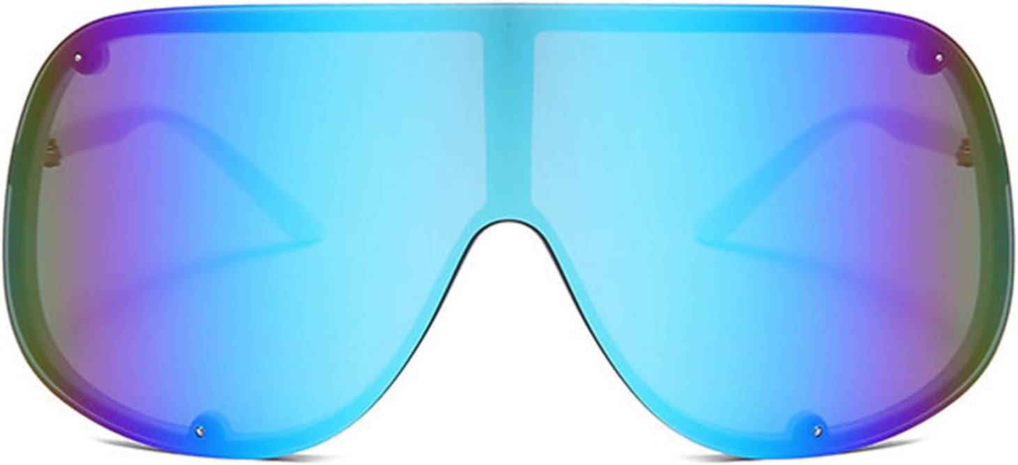 

Солнцезащитные очки Willochra Fashion Wave Mask для женщин и мужчин, модные солнцезащитные очки большого размера в стиле панк, роскошные дизайнерские очки в стиле Y2K, White Blue